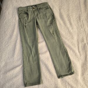 Dollhouse Light Green Straight Leg Jeans, 9